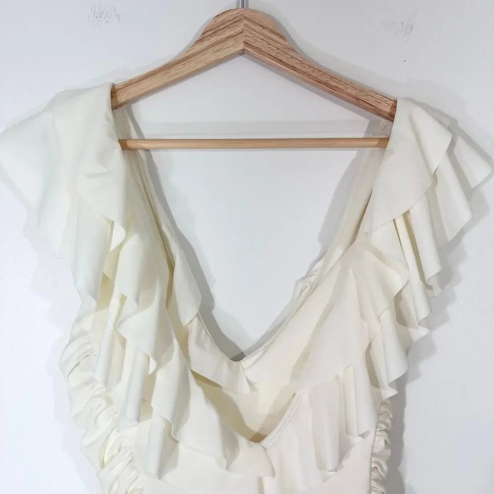 NWT Devon Windsor Bonnie Full Piece‎ Swimsuit | Off White Cream Ivory | SZ S - Picture 8 of 11